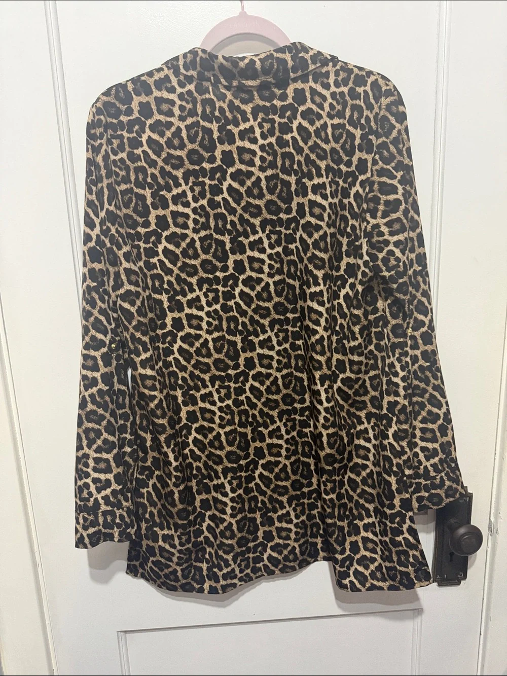 Michael Kors Leopard-Print Zip Front Blouse - Brown/Black